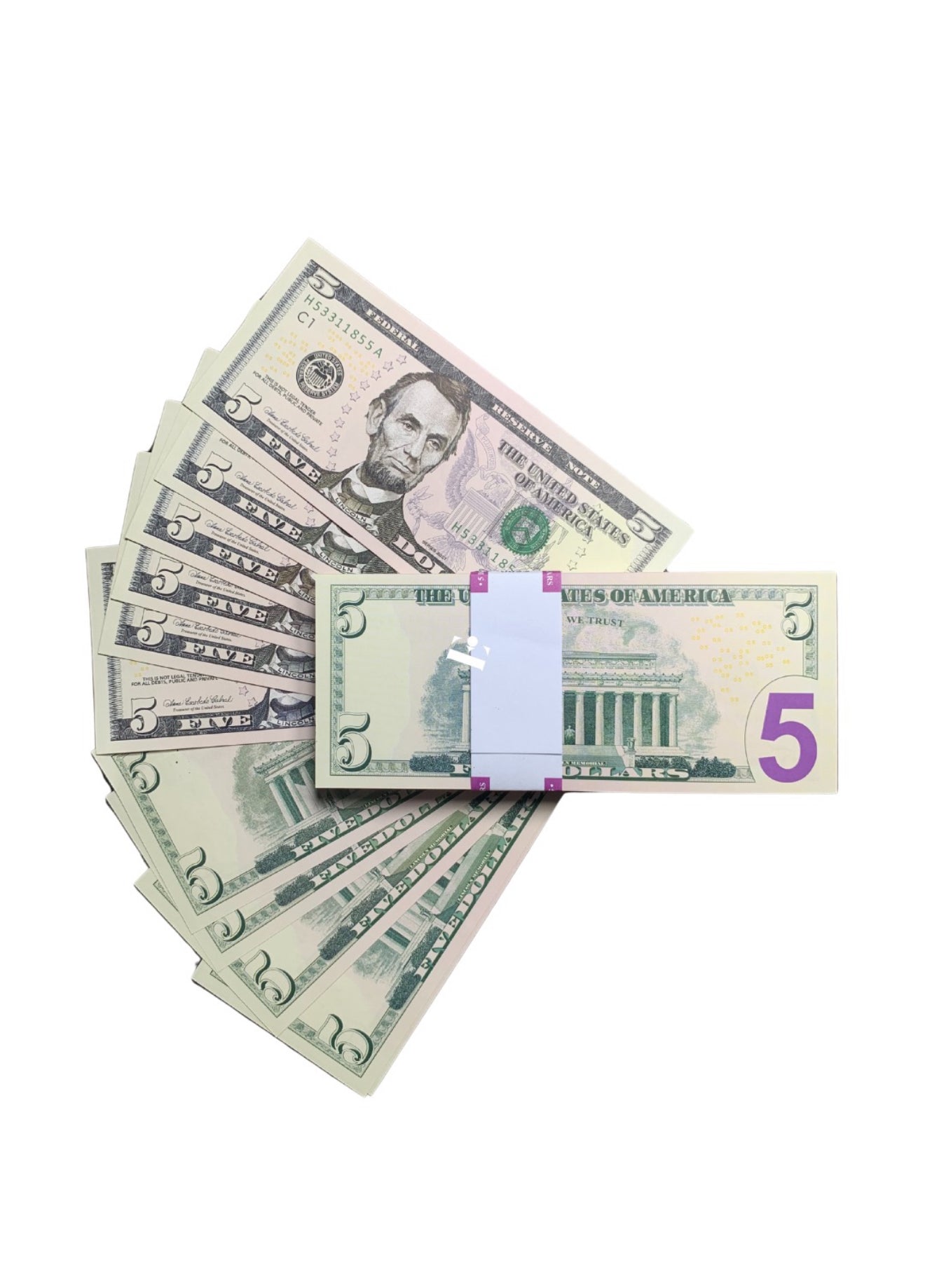 5 dollar of 1 stack (100 notes)