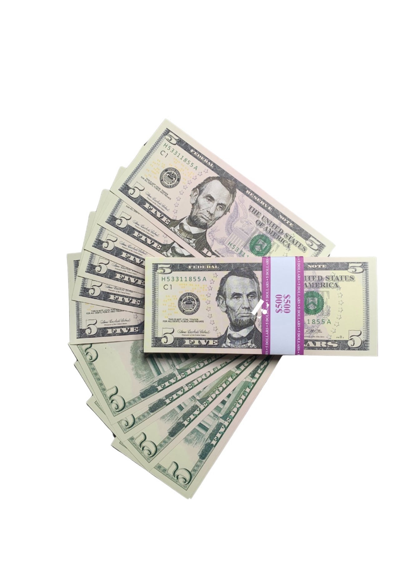 5 dollar of 1 stack (100 notes)